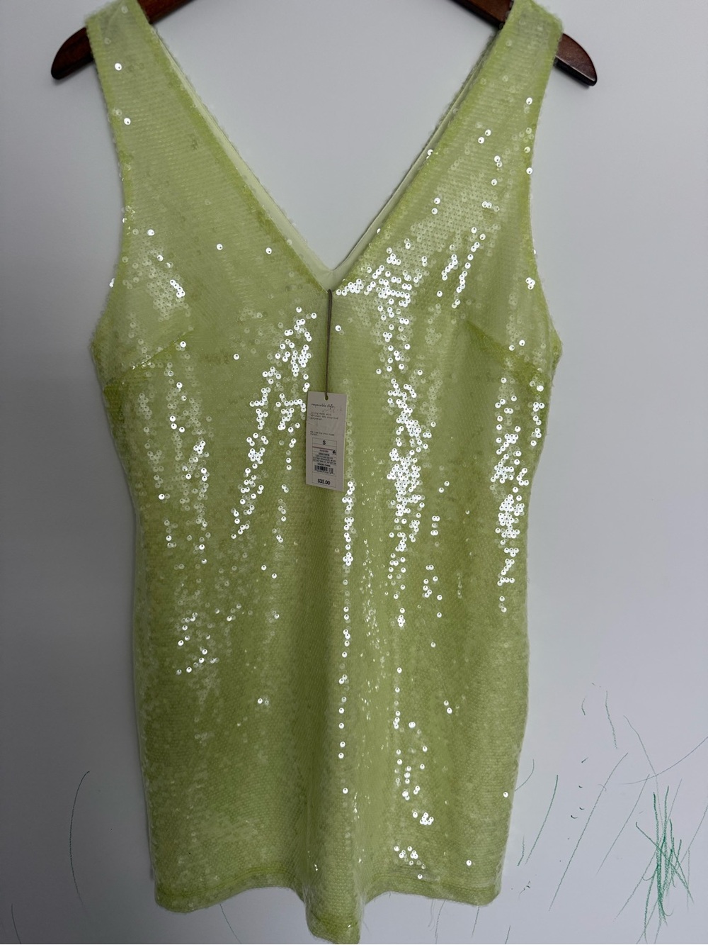 a new day Sequin V-Neck Tank Top - Light Green